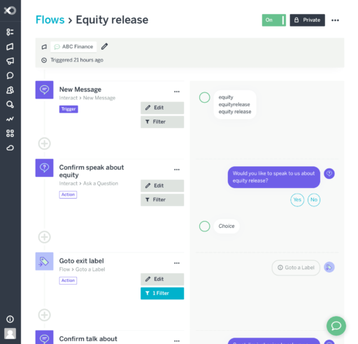 Flow XO - Artificial Inteligence Chat Bot for your website